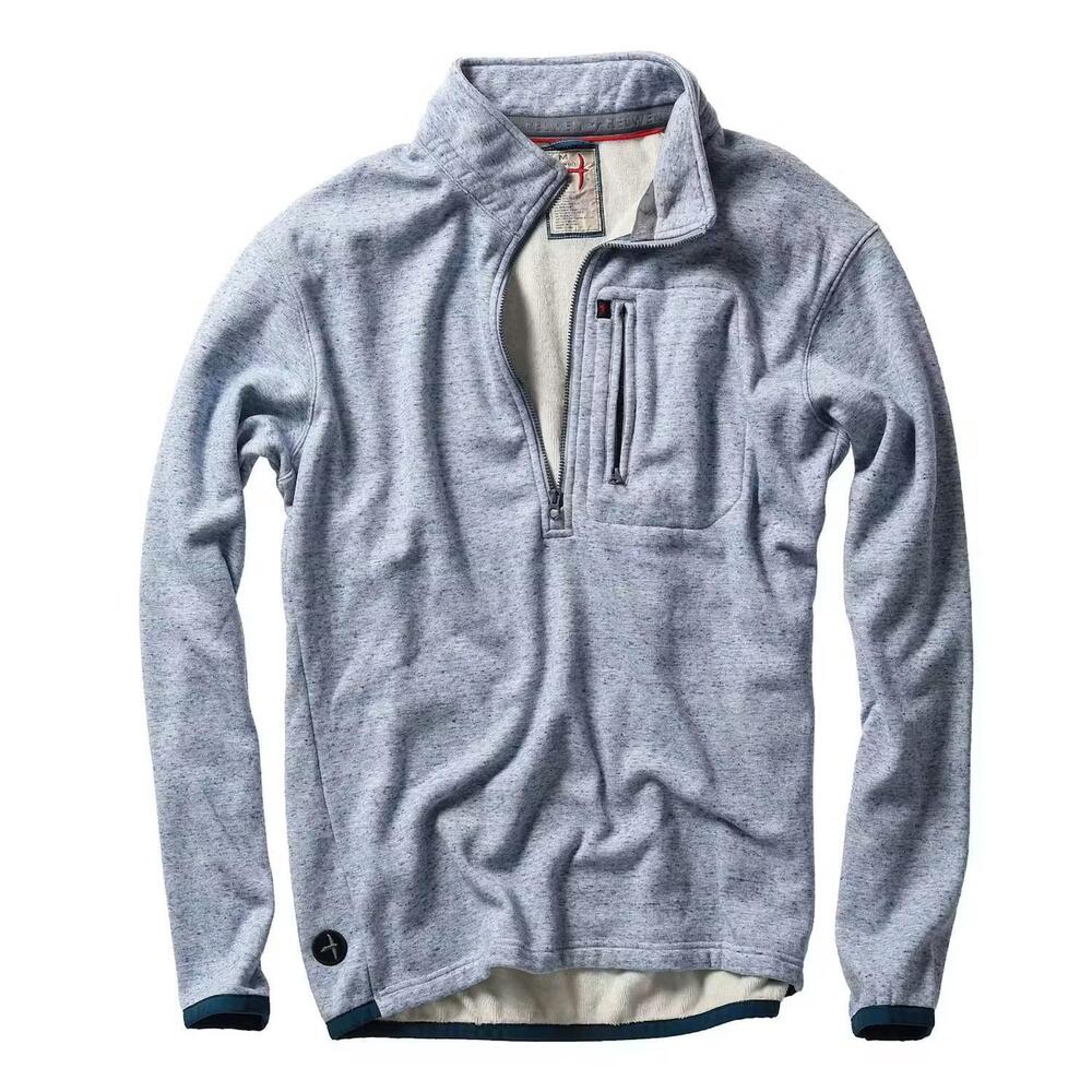 NEW RELWEN men's micropile half-zip pullover in ight blue
